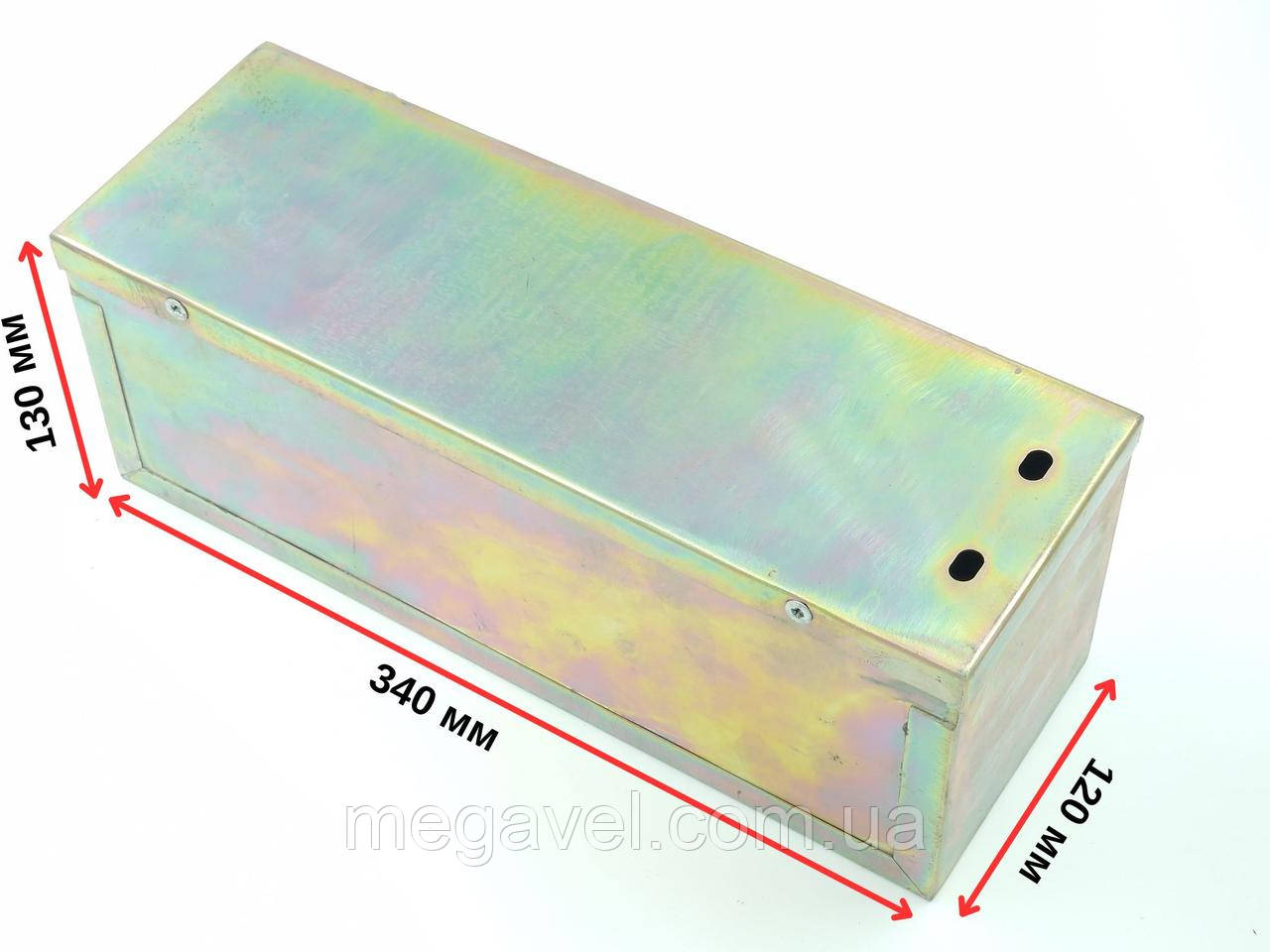 Металевий корпус для акумулятора 340х120х130 мм (Гальваніка), фото 1