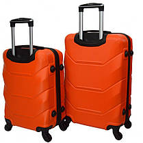 Набір валіз на колесах Bonro 2019 — 2 шт (M + L) середня і велика дорожні пластикові оранжеві з кодовим замком і висувною ручкою, фото 3