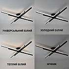 Сучасна світлодіодна люстра 70 Вт з пультом димером колір каркаса чорний ESL-21697, фото 3