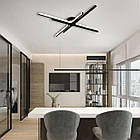 Сучасна світлодіодна люстра 70 Вт з пультом димером колір каркаса чорний ESL-21697, фото 8