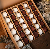 Набір 36 новорічних ялинкових іграшок кульок куль на ялинку новорічні ялинкові кульки кулі коричневі іграшки і прикраси пластикові