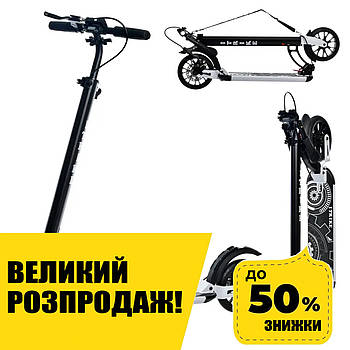 Самокат двоколісний для підлітка iTrike SR 2-080-W Чорно-білий | Самокат для підлітка