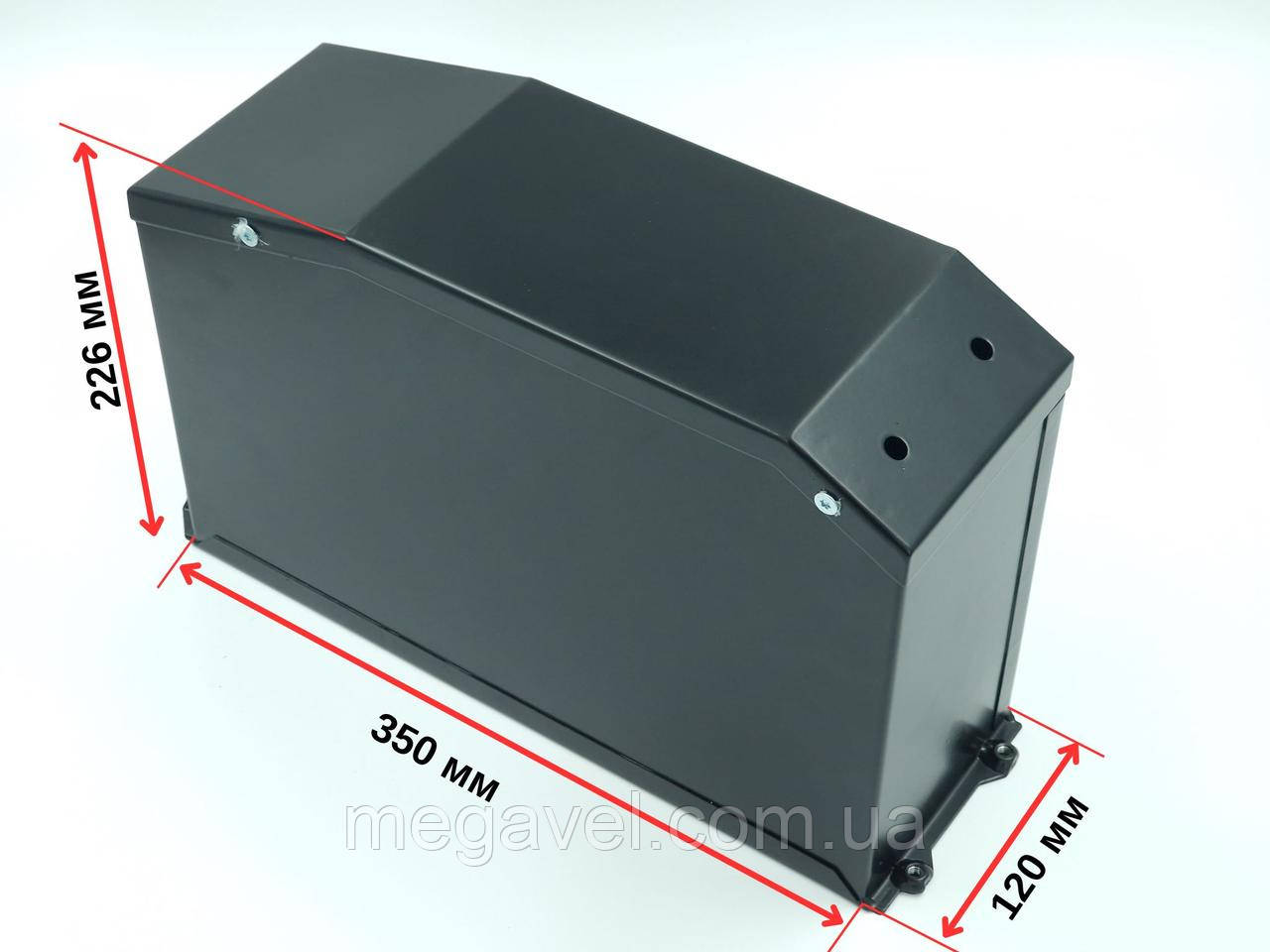 Металевий корпус для акумулятора 350х120х226 (Чорний), фото 1