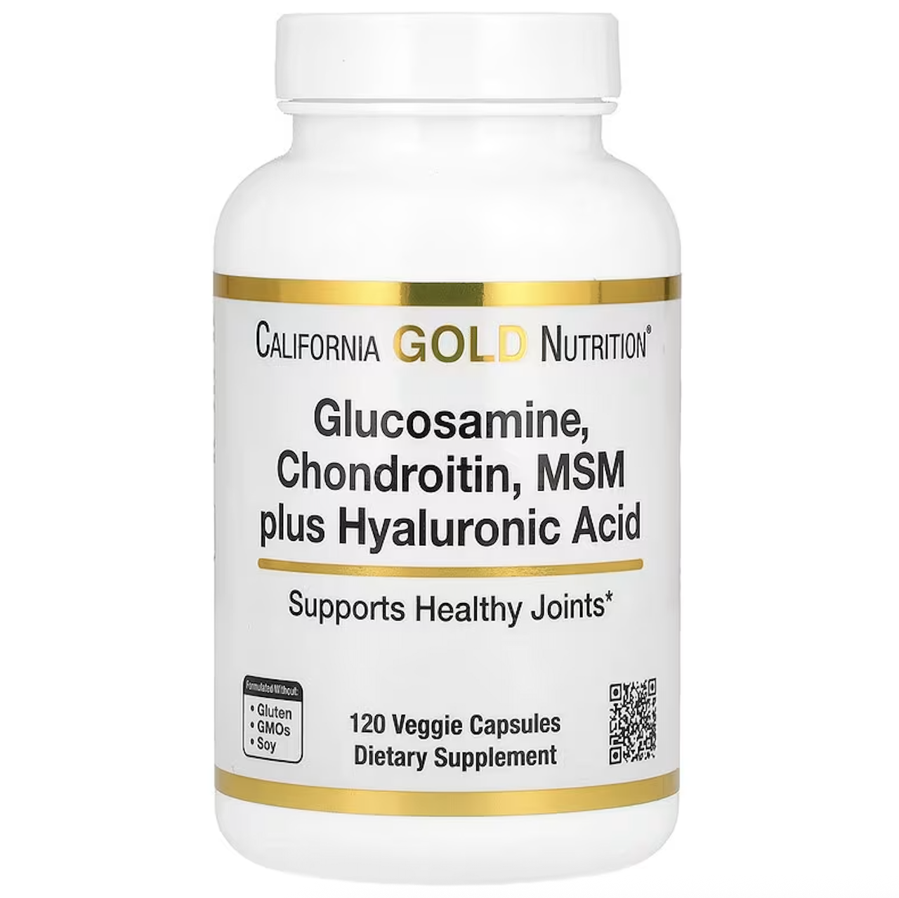 California Gold Nutrition, глюкозамін, хондроїтин, МСМ і гіалуронова кислота, 120 рослинних капсул, фото 1