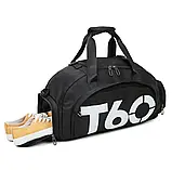 Спортивна сумка-рюкзак T60, чорна, 35 л для спортивних речей, фото 8