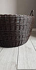 Велика корзина з ручками, кашпо кольору венге, кошик з ручками зі штучного ротанга 65, фото 3