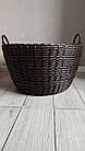 Велика корзина з ручками, кашпо кольору венге, кошик з ручками зі штучного ротанга 65, фото 4