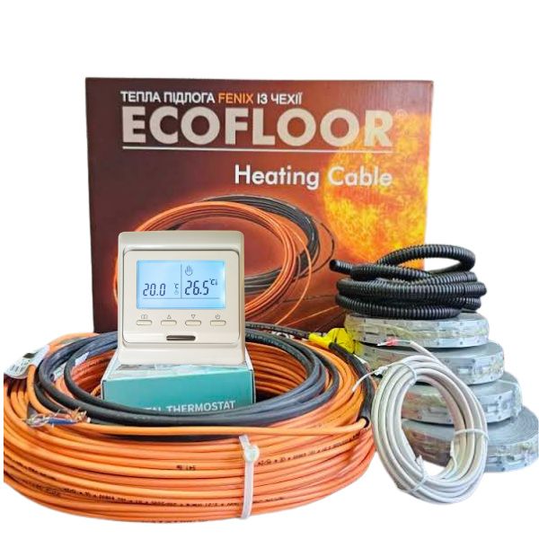 Тепла підлога комплект Fenix ADSV18 нагрівальний кабель+ програмований терморегулятор.