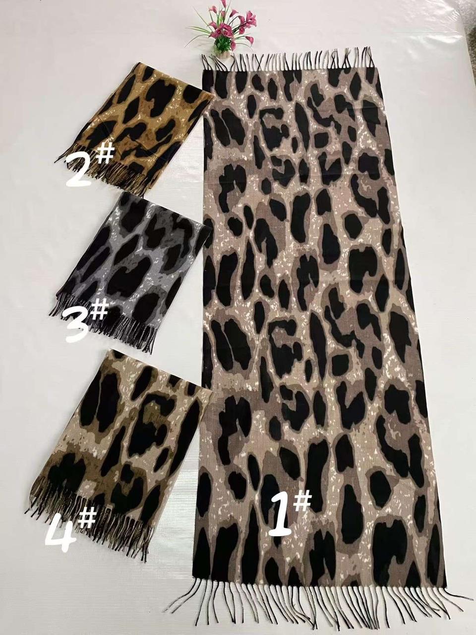 Палантин шарф кашемір леопардовий, фото 1