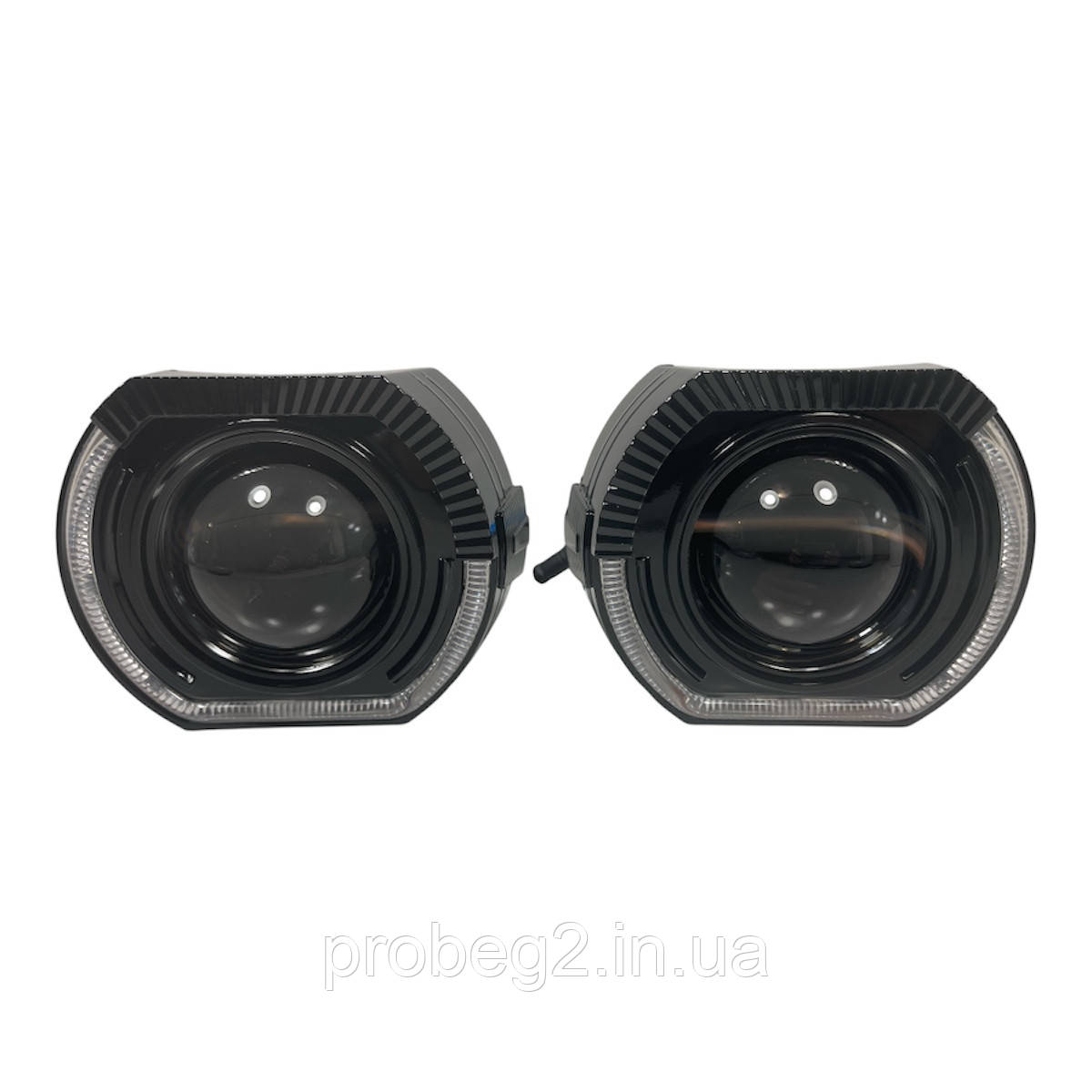 Bi-LED лінзи Cyclone Universal 3.0" 45W 5000К 12V з чорними масками половинками