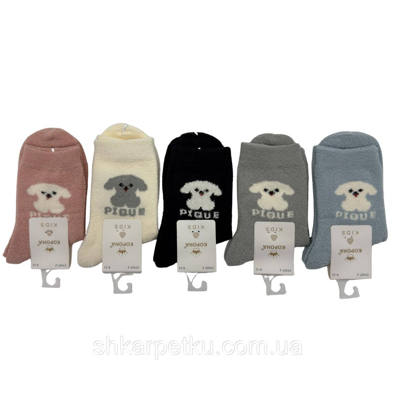 Дитячі зимові махрові шкарпетки Корона з різними малюнками, 10 пар, Китай, фото 1