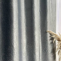 Штори софт-велюр блекаут ALBO темно-сірі 150×270 см, комплект 2 шт. (SH-250-21), фото 4