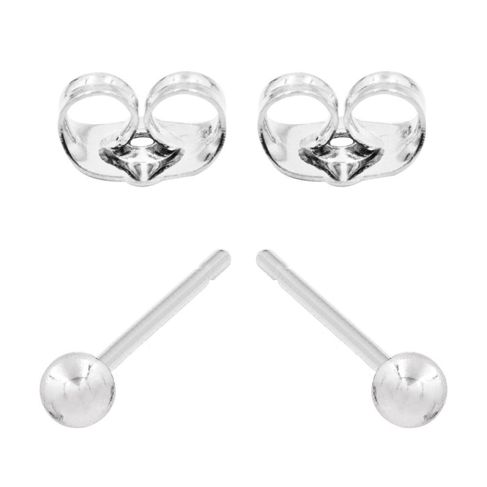 Сережки-гвоздики Xuping родій "Металева кулька 0,3" 324989(2) пусети, фото 1