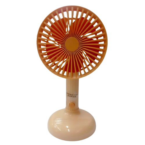 Міні-вентилятор з підставкою FY061, ручний вентилятор Mini Fan з 3 режимами акумулятором від Micro USB помаранчевий, фото 1
