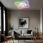 Світлодіодна люстра 70 Вт з підсвічуванням основи з пультом і мобільним додатком колір каркасу білий ESL-21684, фото 8