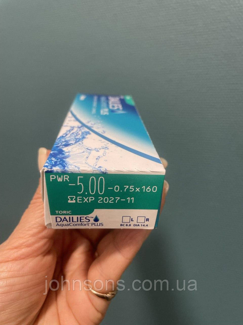 Розпродаж -5.0(-0.75)160 | Dailies Aqua Comfort Toric 1уп (30шт)|, фото 1