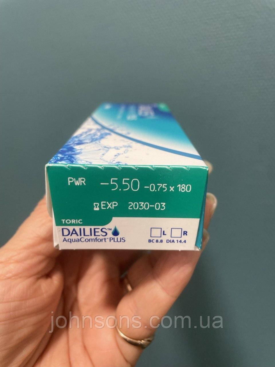 Розпродаж -5.5(-0.75)180 | Dailies Aqua Comfort Toric 1уп (30шт) |, фото 1