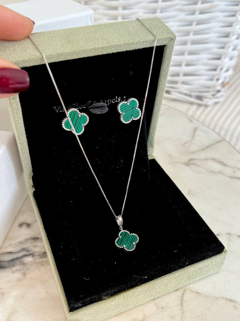 Комплект Ван Кліф срібло 925 — стильний преміум набір для подарунка, фото 1