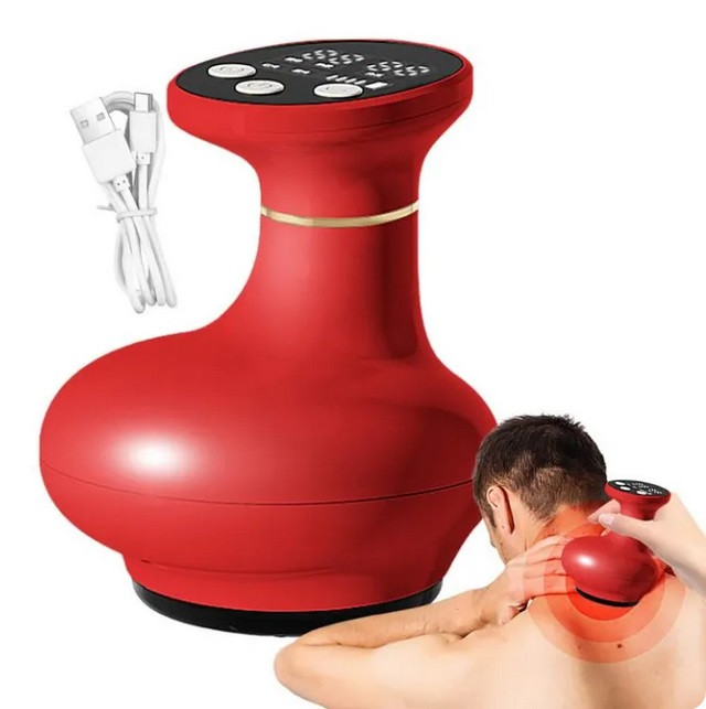 Вакуумний ручний антицелюлітний масажер для тіла Червоний