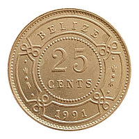 Беліз 25 центів, 1991