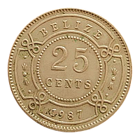 Беліз 25 центів, 1987