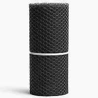 Сітка пластикова садова 50 см×30 м • Чорна • Комірка 6×8 мм • Ромб (Сота) • Для огорожі / паркану