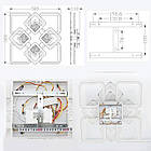 Cвітлодіодна люстра 165 Вт з пультом і мобільним додатком регулювання яскравості колір каркасу білий ESL-21695, фото 8