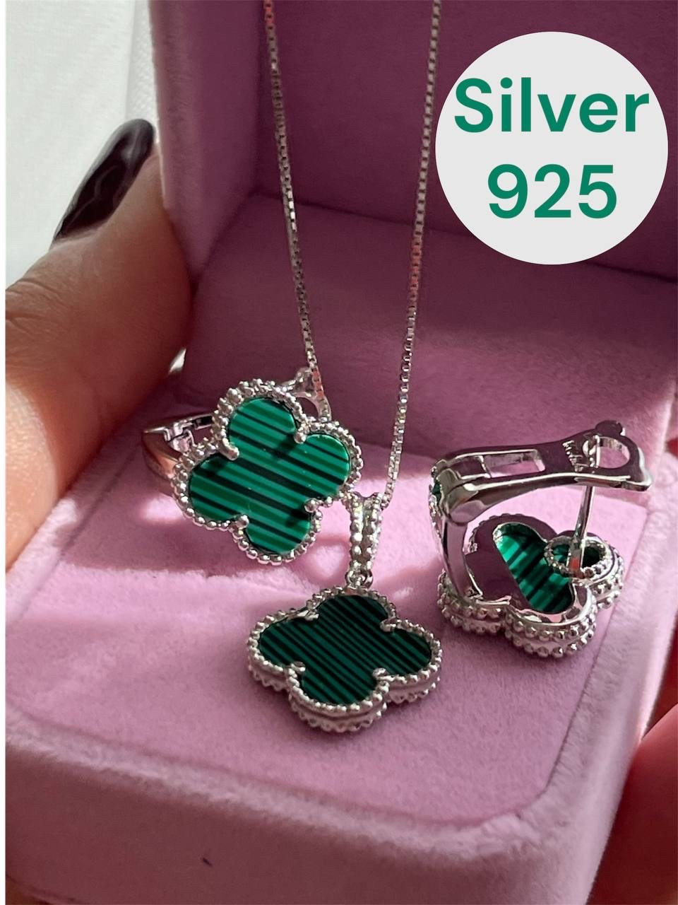 Комплект Ван Кліф срібло 925 — стильний преміум набір для подарунка, фото 1