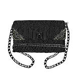 Канва +Нитки чорніі+ Замок Бантік + Кутки для клапана №6 + Ручка-ланцюжок чорного кольору Набір для сумки з канви, фото 10