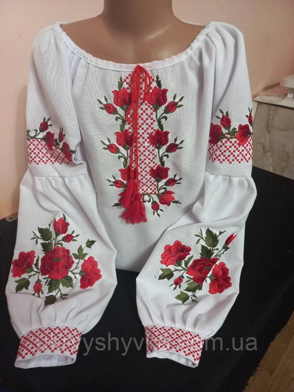 Сучасна вишита сорочка "Розетта" червона, фото 1