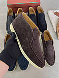Лофери Loro Piana Open Walk чоловічі темно-сині замша з хутряною устілкою, фото 6