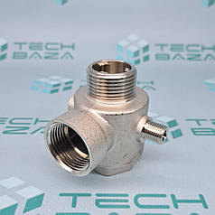 З'єднувач п'ятививідний + зворотний клапан 80мм M1”xF1”xF1”xM1/4”xF1/4” Silver 480г AQUATICA (779601)