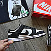 Чоловчі кросівки Nike SB Dunk Low Black White Чорні з білим Взуття Найк СБ Данк Лоу текстиль шкіра демісезон, фото 6