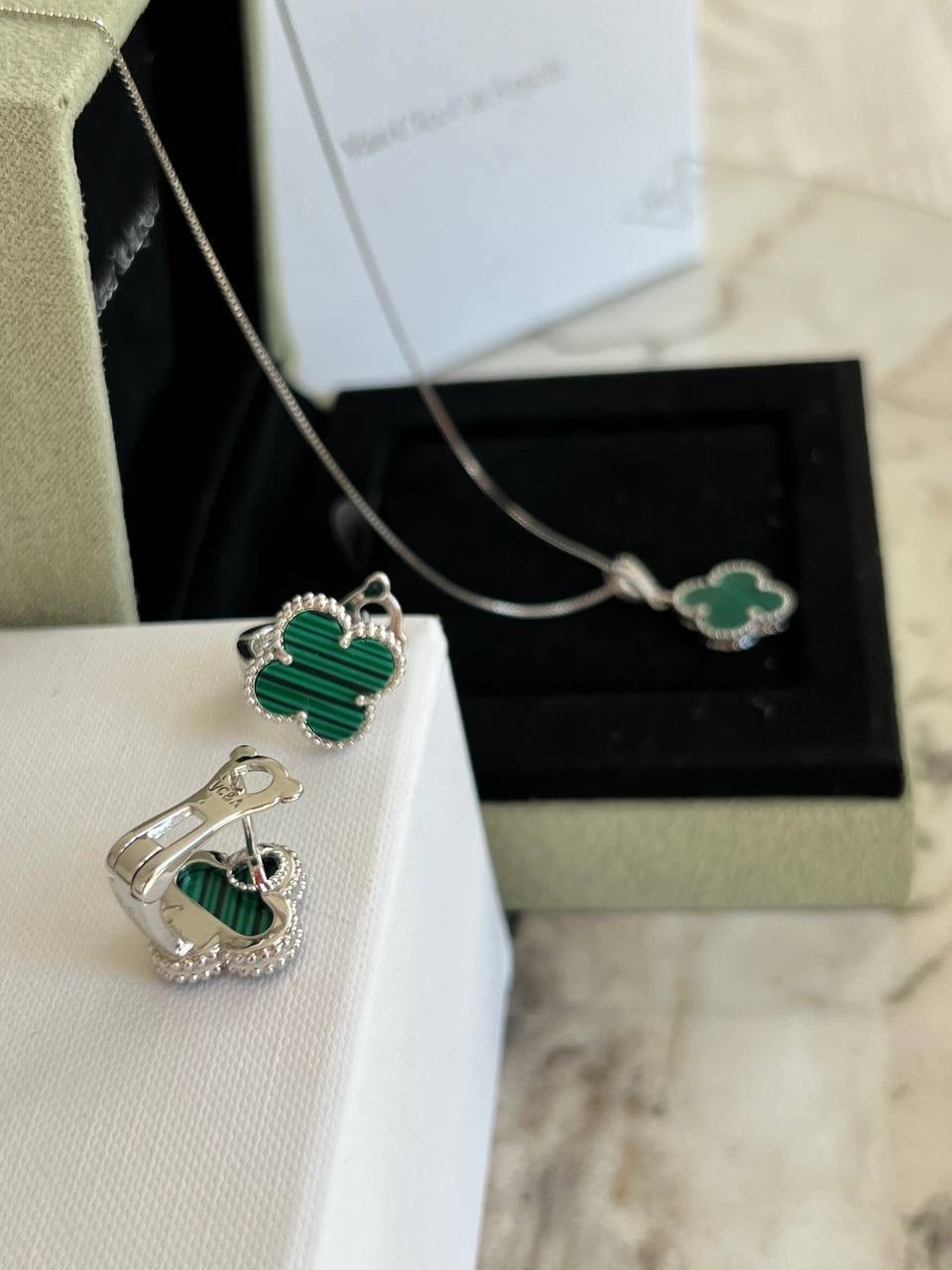 Комплект Ван Кліф срібло 925 — стильний преміум набір для подарунка, фото 1