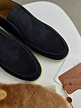 Лофери Loro Piana Open Walk чоловічі темно-сині замша з хутряною устілкою, фото 7