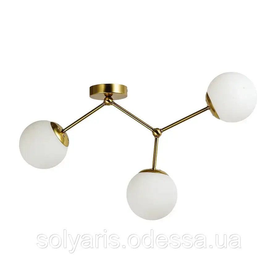 Стельова люстра Levistella з металевим каркасом під три лампи Е27 бронза/біла IP20 7529820-3 BRZ+WH, фото 1