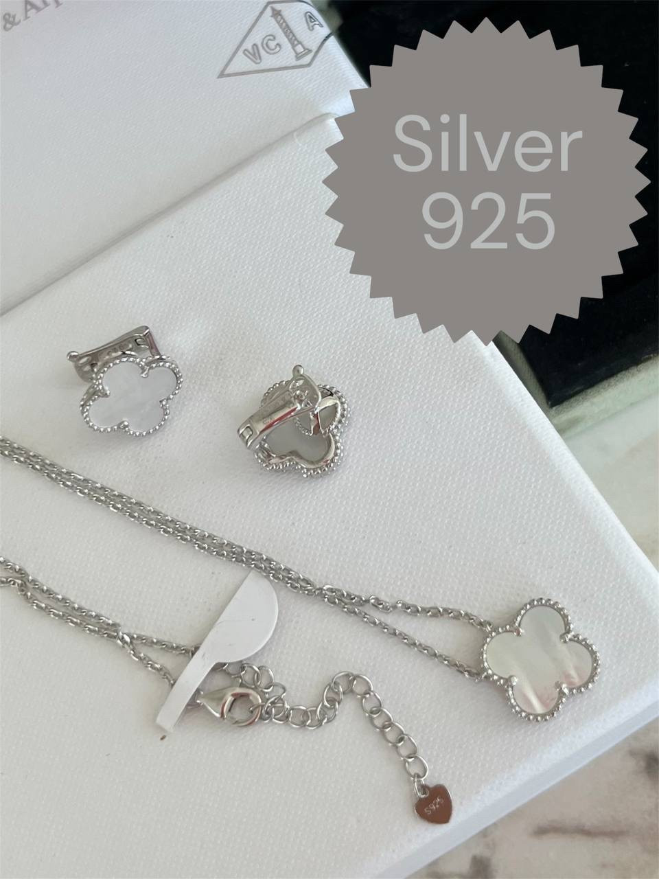 Комплект Ван Кліф срібло 925 — стильний преміум набір для подарунка, фото 1