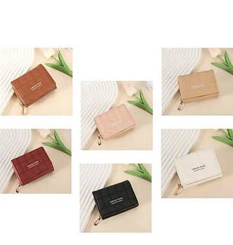 Гаманець жіночий 10,5 * 8,5 см на кнопці зі штучної шкіри в різних кольорах Kay