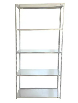 Стелаж металевий (180 x 90 x 40 см) 5 полиць, навантаження — 60 кг на полицю, оцинкована сталь, Сірий, фото 1