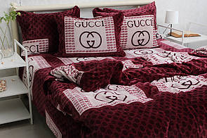 Плед брендовий велсофт Гуччі 160×200 — стильний плед для дому VL1377