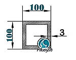 100х100х3 / 50см / труба квадратна анодована