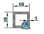 10х10х1 / 50см / труба квадратна анодована
