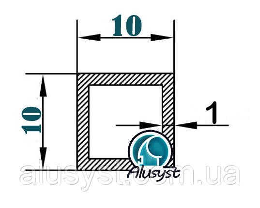 10х10х1 / 50см / труба квадратна без покриття, фото 1