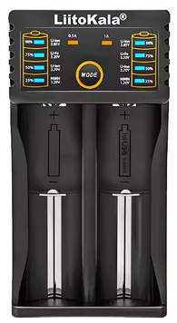 Зарядний пристрій LiitoKala Lii-202 для акумуляторів AA AAA 18650 21700 26650 14500 16340 — універсальний, ручний вибір струму