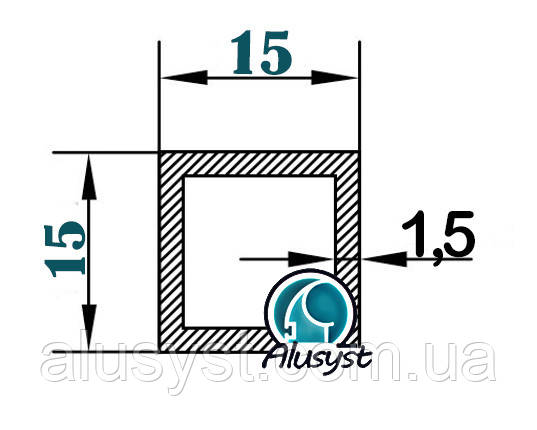 15х15х1,5 / 50см / труба квадратна без покриття