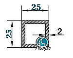 25х25х2 / 50см / труба квадратна анодована