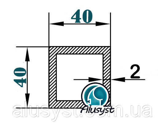 40х40х2 / 50см / труба квадратна без покриття