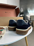 Кросівки чоловічі Loro Piana Tennis Walk Sneaker темно-сині замша якість преміум, фото 4