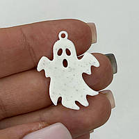 Підвіски пластик Finding Кулон привид Хеллоуїн Хелловін Білий мармуровий 28 мм х 22 мм х 2 мм