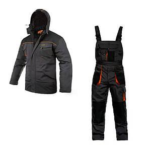 Робочий утеплений комплект,комбінезон та куртка с капюшоном,куртка-жилетка зимняя с резинкой,утеплена форма Classic Winox, фото 1